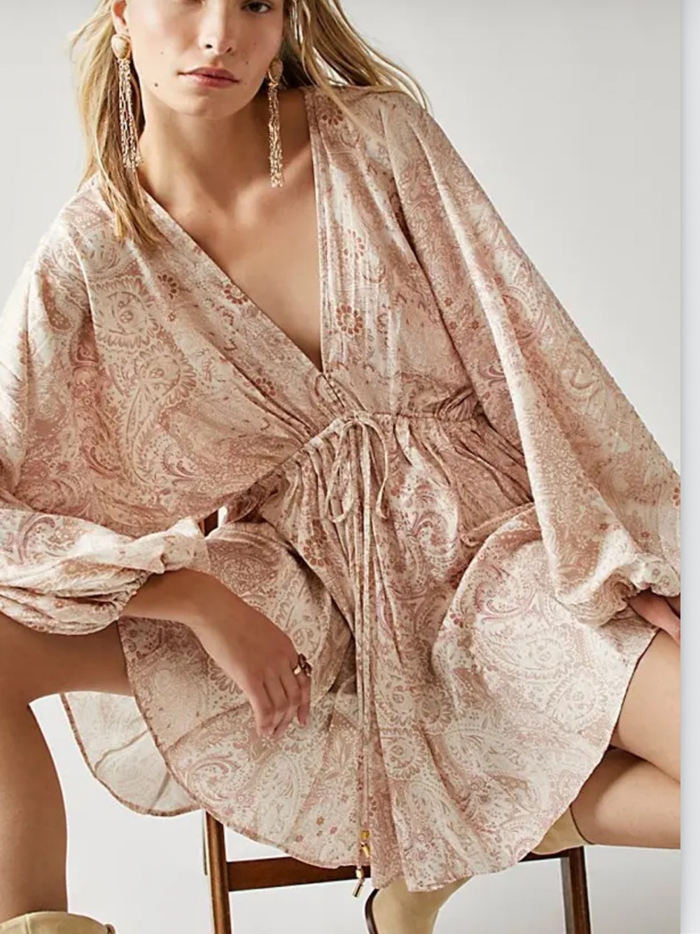 Free People Printed Arzel Mini Dress Paisley